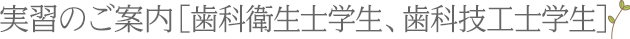 実習のご案内 ［歯科衛生士学生、歯科技工士学生］